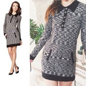 Missoni for‎ target black and whit striped space dye knit shirt dress xs